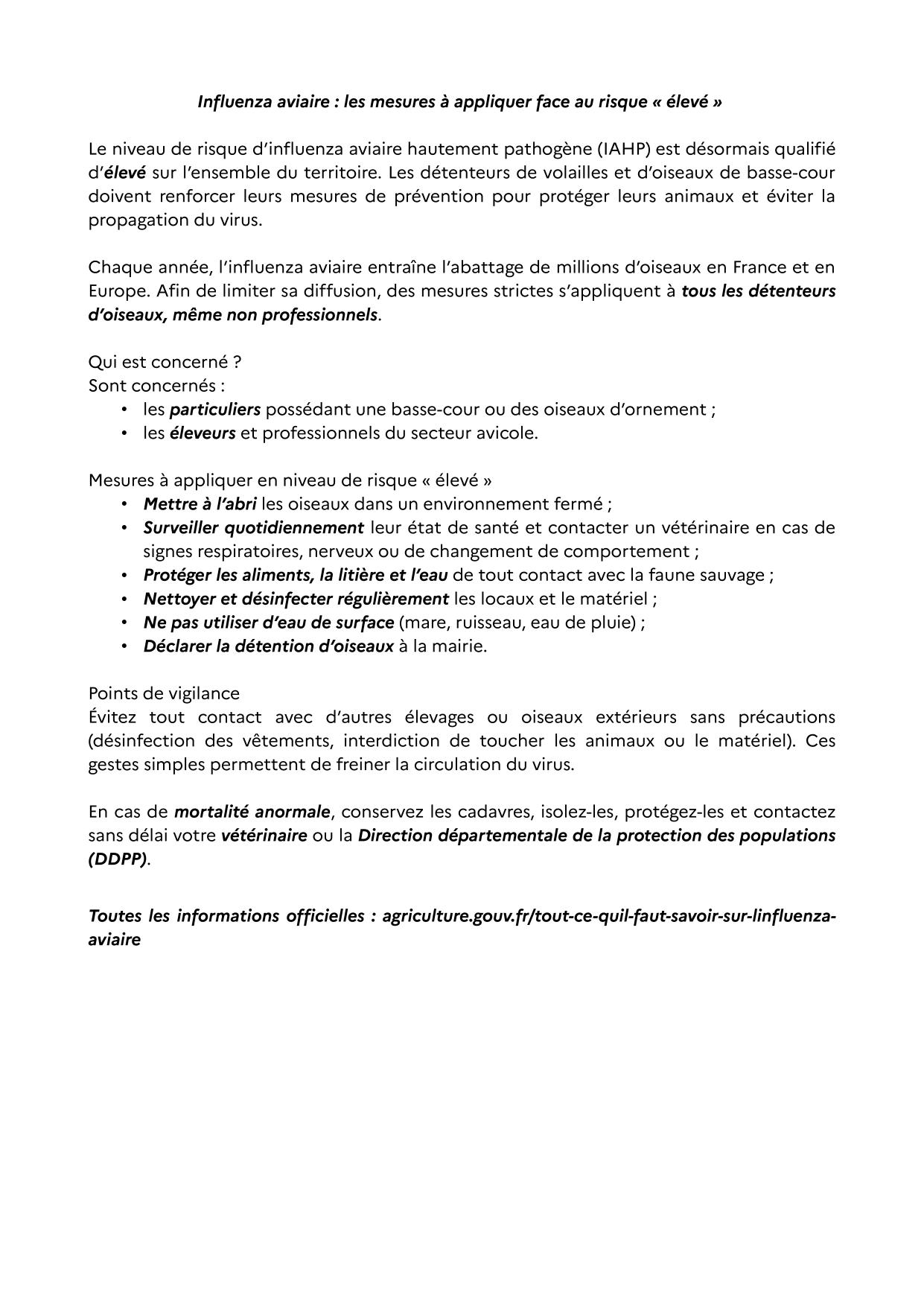 Note sur l influenza aviaire ddpp page 0001