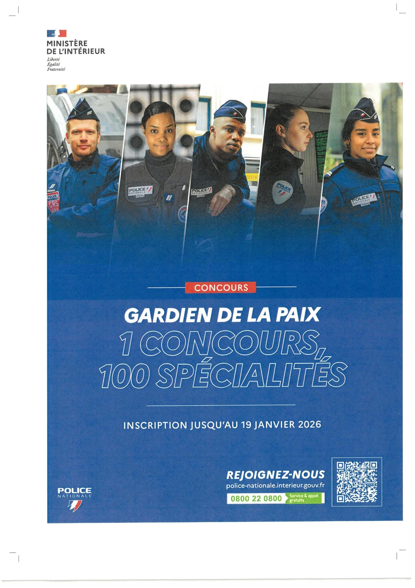 Recrutement gardien de la paix